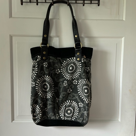 Lucky Brand Handbags - Lucky Brand Boho Bag Cotton With Suede Trim